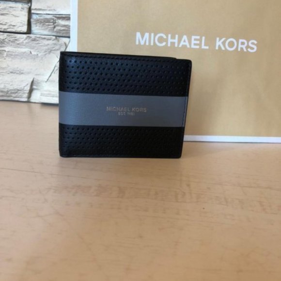 MICHAEL KORS MEN'S TALL CARD HOLDER WALLET SLIM BILLFORD LEATHER 36U9LCRF5U - Picture 7 of 8